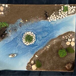 Resin artwork made on canvas